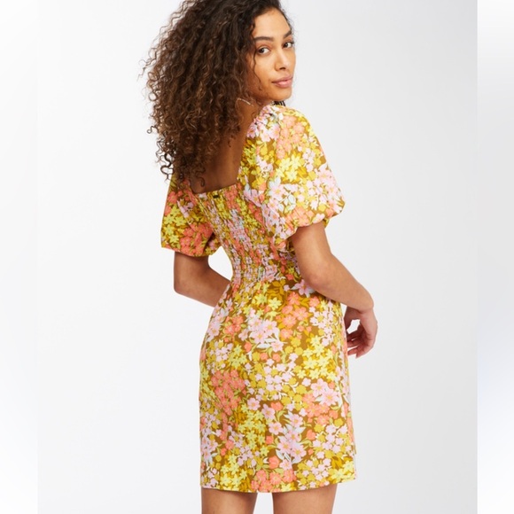Billabong Floral Yellow and Pink Dress - Picture 6 of 8